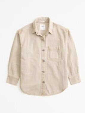 A&F Oversized Denim Button-Up Shirt - Size M